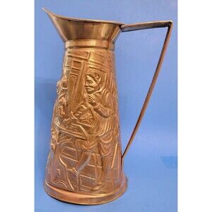 Vintage House of Goebel Genuine Solid Brassware Pitcher Jug England 10 1/2" Tall